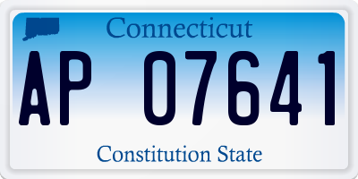 CT license plate AP07641