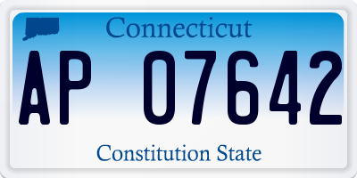 CT license plate AP07642