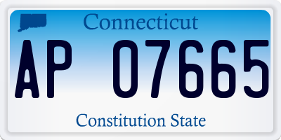 CT license plate AP07665
