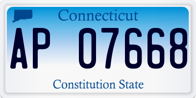 CT license plate AP07668