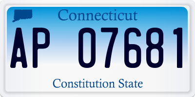 CT license plate AP07681