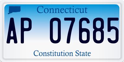 CT license plate AP07685