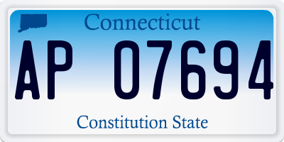 CT license plate AP07694