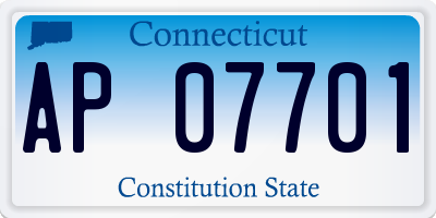CT license plate AP07701