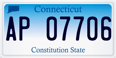 CT license plate AP07706