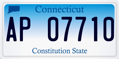 CT license plate AP07710