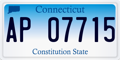 CT license plate AP07715