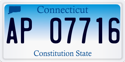 CT license plate AP07716