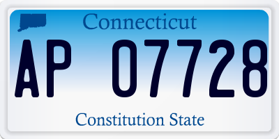 CT license plate AP07728