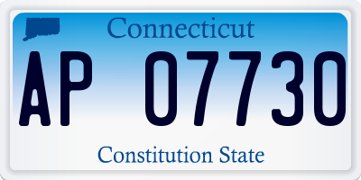 CT license plate AP07730