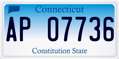CT license plate AP07736