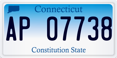 CT license plate AP07738