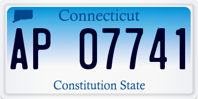CT license plate AP07741