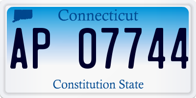 CT license plate AP07744