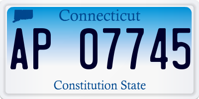 CT license plate AP07745