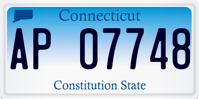 CT license plate AP07748
