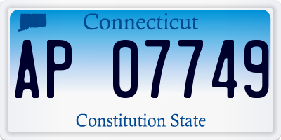CT license plate AP07749