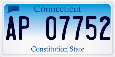 CT license plate AP07752