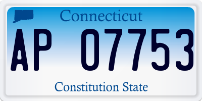CT license plate AP07753