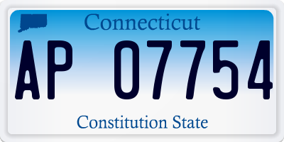 CT license plate AP07754