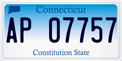CT license plate AP07757