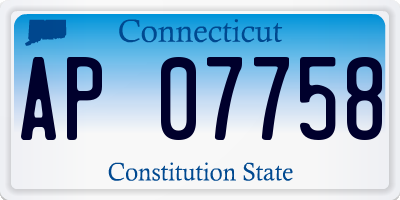 CT license plate AP07758