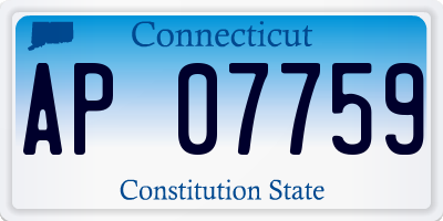 CT license plate AP07759