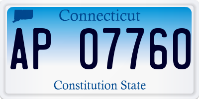 CT license plate AP07760