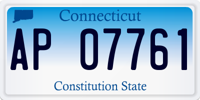 CT license plate AP07761