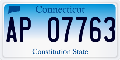 CT license plate AP07763