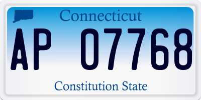 CT license plate AP07768