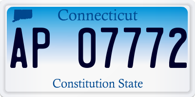 CT license plate AP07772