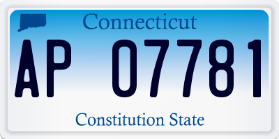 CT license plate AP07781