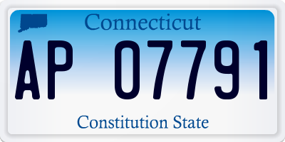 CT license plate AP07791