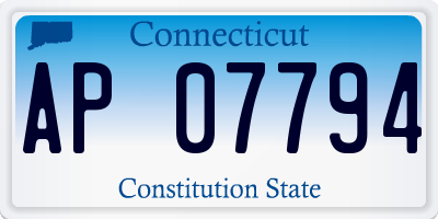CT license plate AP07794