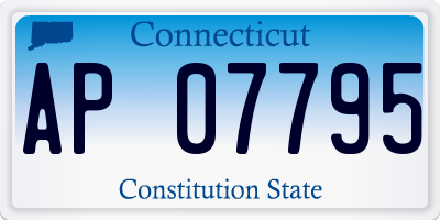 CT license plate AP07795