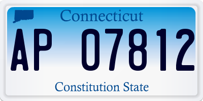 CT license plate AP07812