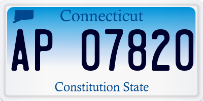 CT license plate AP07820