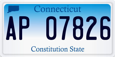 CT license plate AP07826