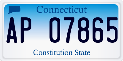 CT license plate AP07865