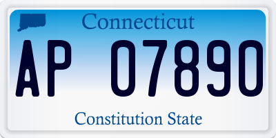 CT license plate AP07890