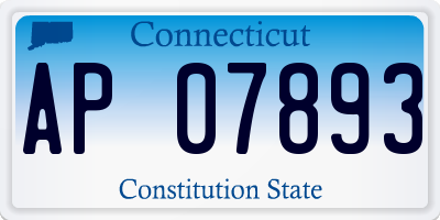 CT license plate AP07893
