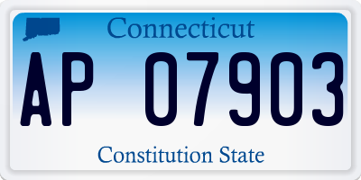 CT license plate AP07903