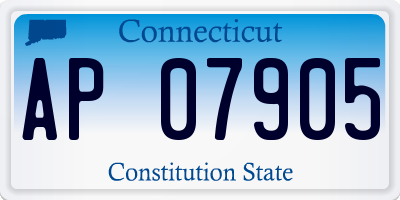 CT license plate AP07905