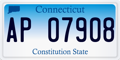 CT license plate AP07908