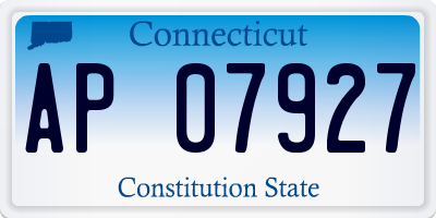 CT license plate AP07927