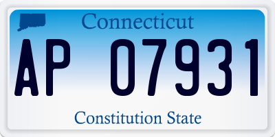 CT license plate AP07931