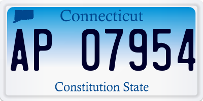 CT license plate AP07954