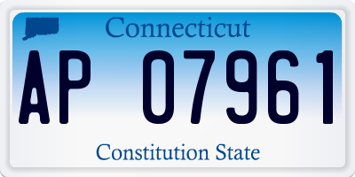 CT license plate AP07961