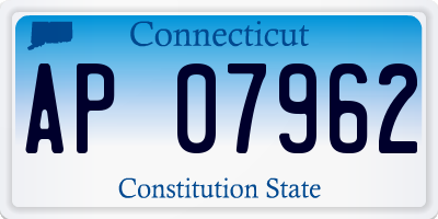 CT license plate AP07962